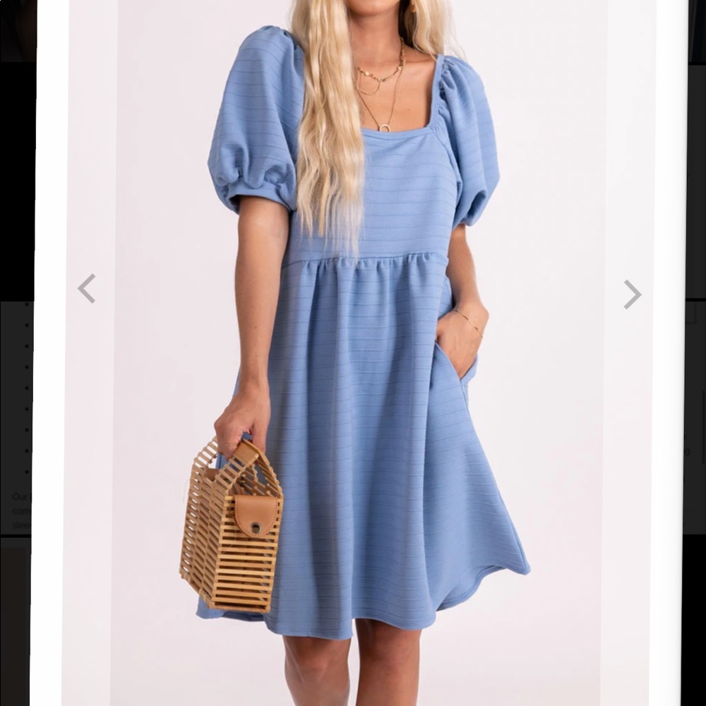 Boutique Puff Sleeve Mini Dress